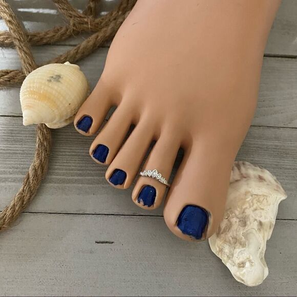 Sterling Silver CZ Toe Ring Midi Ring - Picture 1 of 4